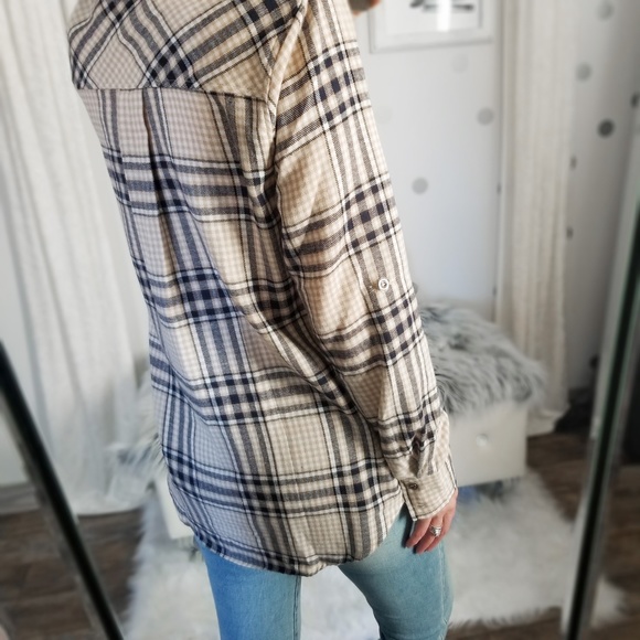 Last1️⃣ Women’s Fall Plaid Button Down Soft Pocket Top Leggings Top - Picture 6 of 8